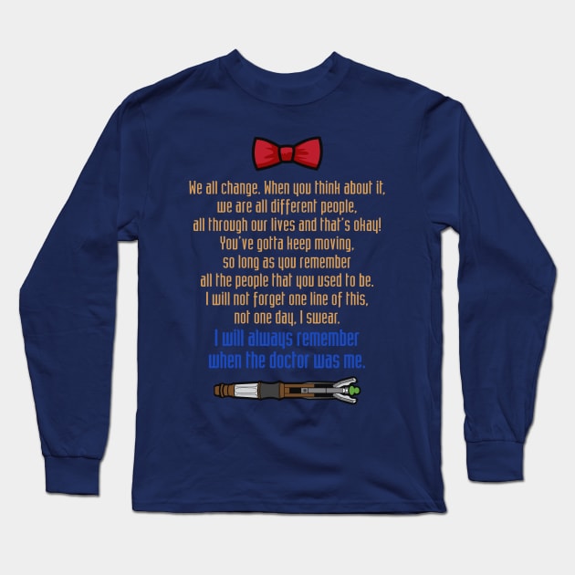 Eleventh Doctor goodbye Long Sleeve T-Shirt by quinnsnake